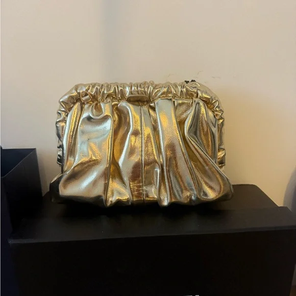 Olga Berg Shimmering Gold Clutch - Picture 1 of 5